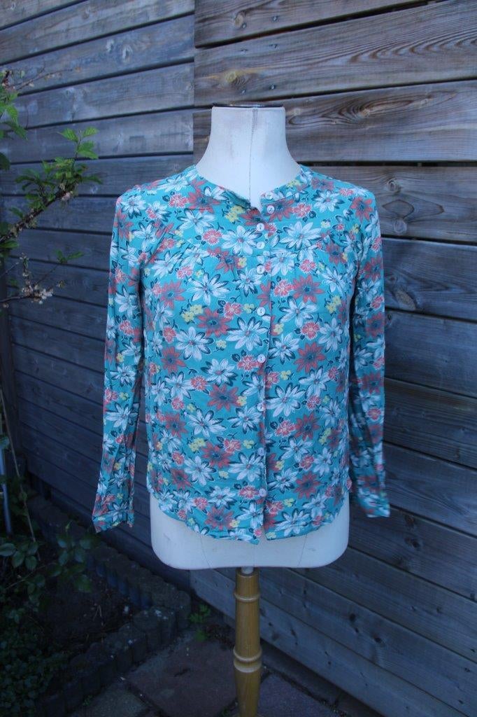 Blouse petrol/ rood King Louie mt 36 Vaste prijs, Blauw, Ophalen of Verzenden, Zo goed als nieuw, King Louie