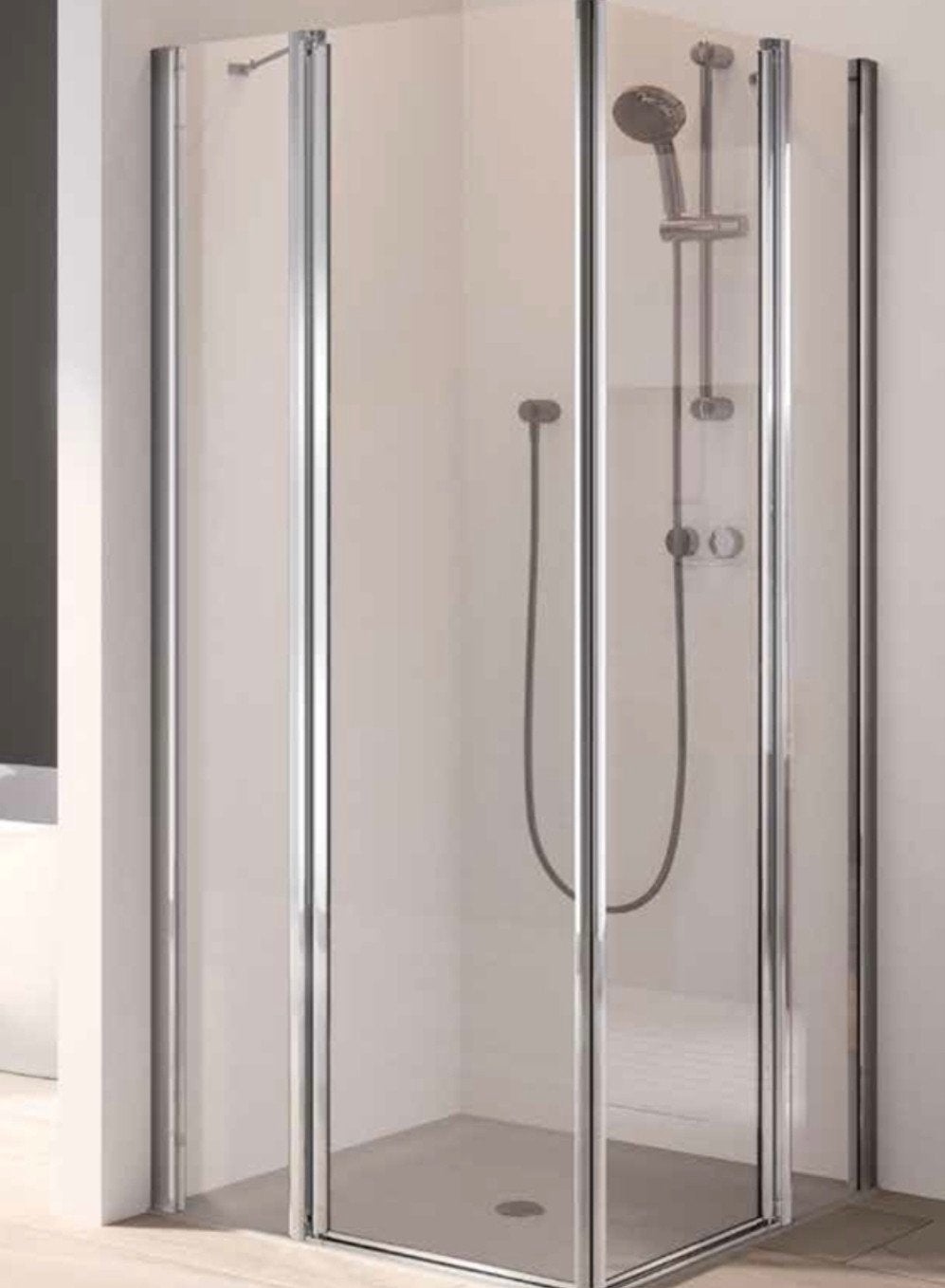 Douchecabine hoekinstap 100x100x195 cm, Ophalen, Nieuw, Glas, Douche