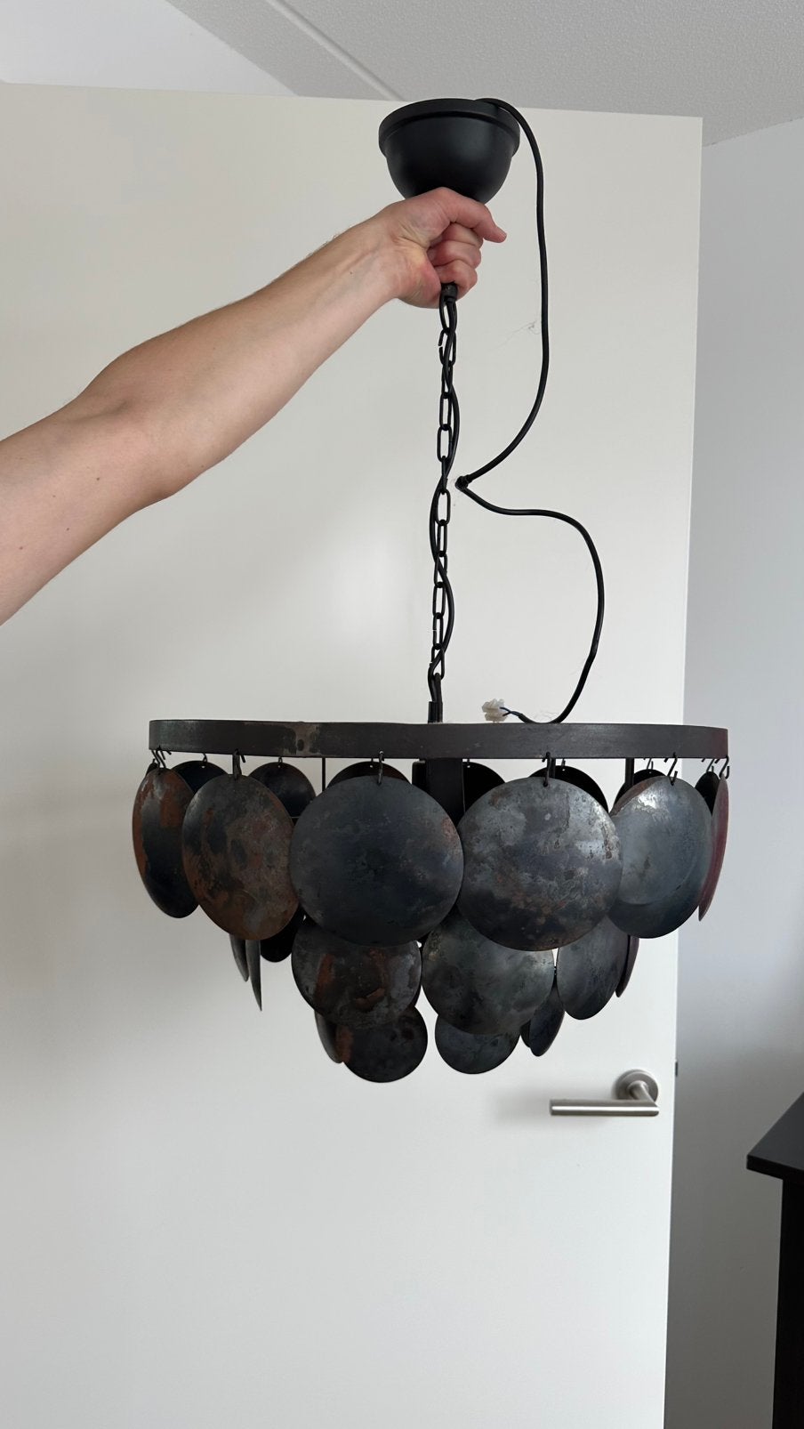 Stoer en sober lamp met schijfjes, Huis en Inrichting, Ophalen, Gebruikt