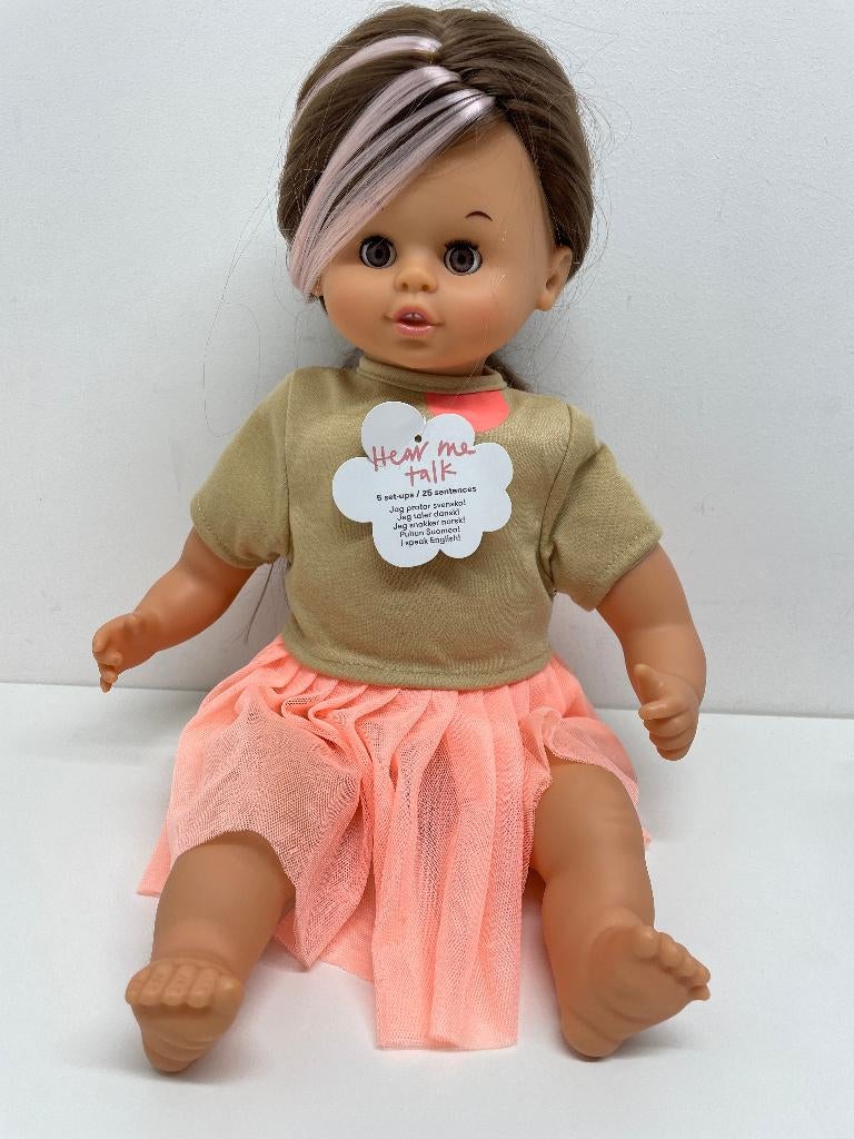 Pop met donker haar en highlights 45 cm, Verzamelen, Poppen, Ophalen of Verzenden, Nieuw, Pop