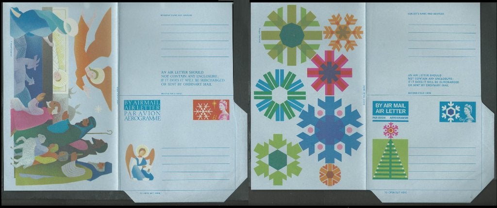 ENGELAND 1965 6d. Kerstmis Airletters, Greiner: 32-33, mint., Verzenden, Postfris