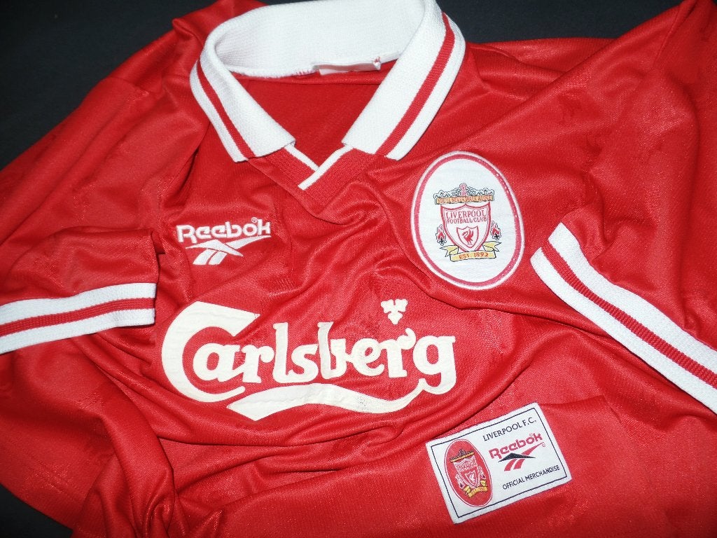 Vintage, Retro Reebok Liverpool Home Shirt, Jersey * 1996, Maat XL, Verzenden, Shirt