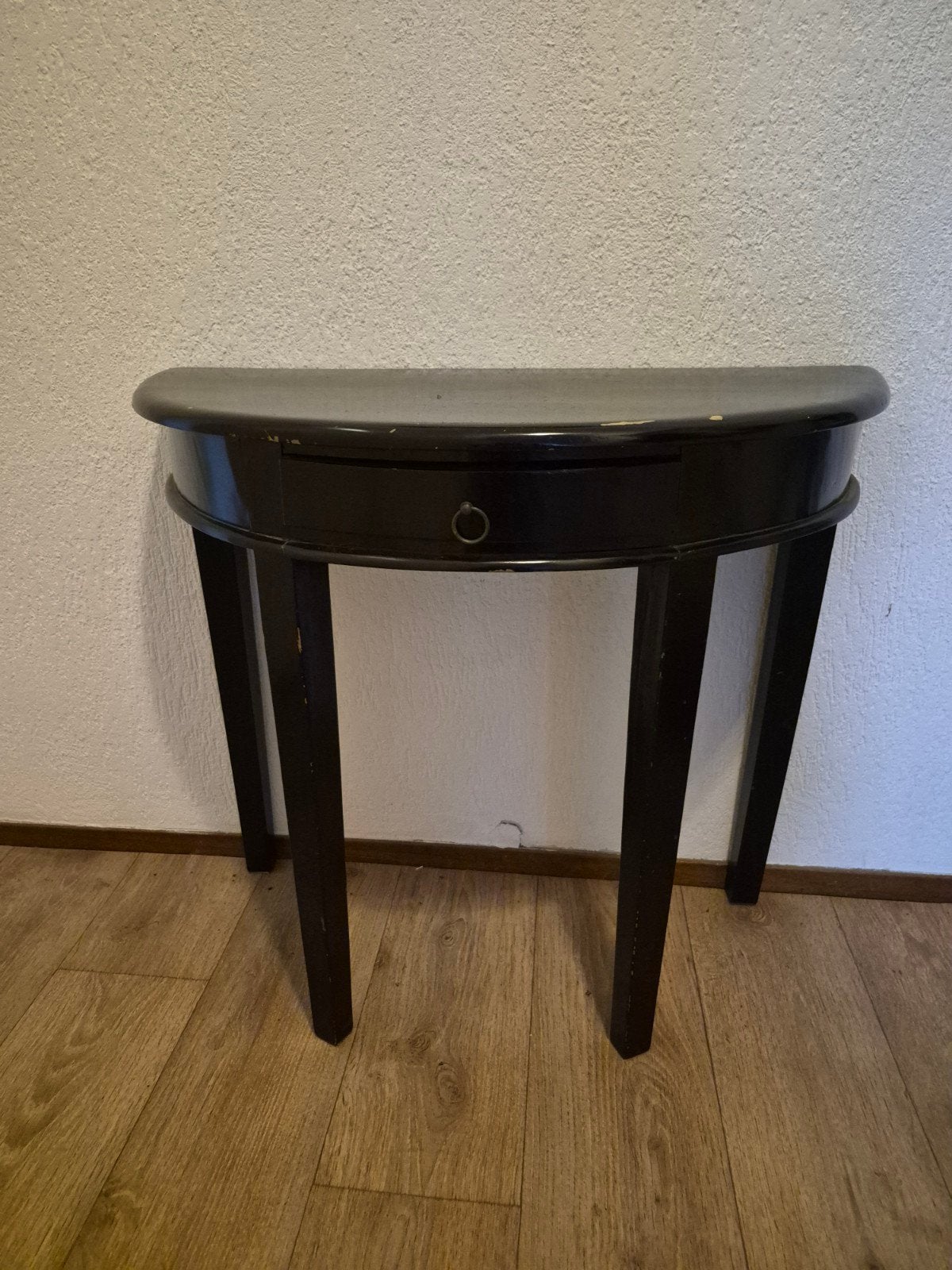 Zwart halfrond kastje met lade, Ophalen, Gebruikt, 50 tot 100 cm, Klassiek
