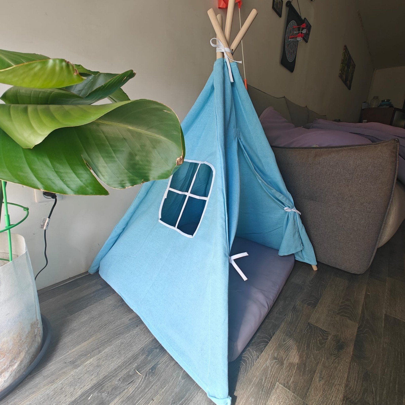 Blauwe Teepee Tent voor Kinderen of Huisdieren (1.1M), Ophalen, Zo goed als nieuw, Jongen of Meisje