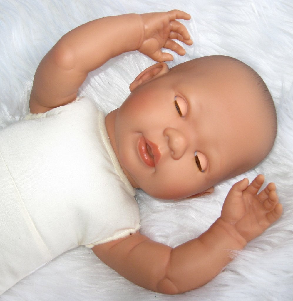 Babypop grote maat baby pop sleepy eyes past babykleertjes, Selintoys, Nieuw, Ophalen of Verzenden, Leiden