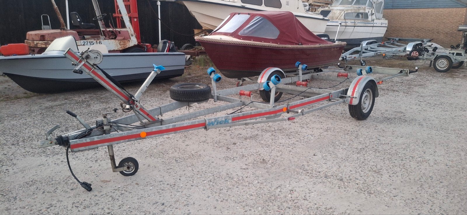 Wick 1300 kg boot trailer 1000 kg laden boten tot 6 meter, Watersport en Boten, Ophalen, Minder dan 1500 kg, Gebruikt, 6 tot 9 meter