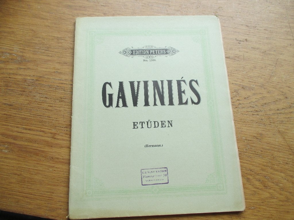 GAVINIÉS  ETÚDEN - VIOOL, Muziek en Instrumenten, Ophalen of Verzenden, Les of Cursus, Klassiek, Viool of Altviool