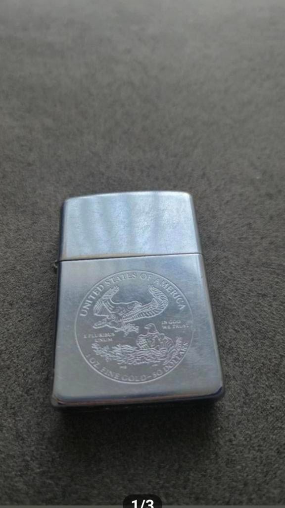 Zippo aansteker met 'United States of America' gravure, Verzamelen, Ophalen, Gebruikt, Aansteker