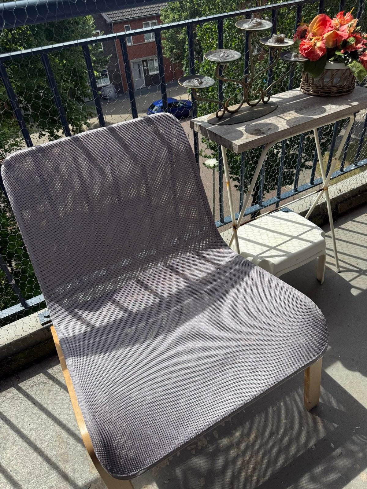 IKEA NILSOLLE Stoel - Grijs met houten onderstel, Ophalen, Gebruikt, Hout, Eén