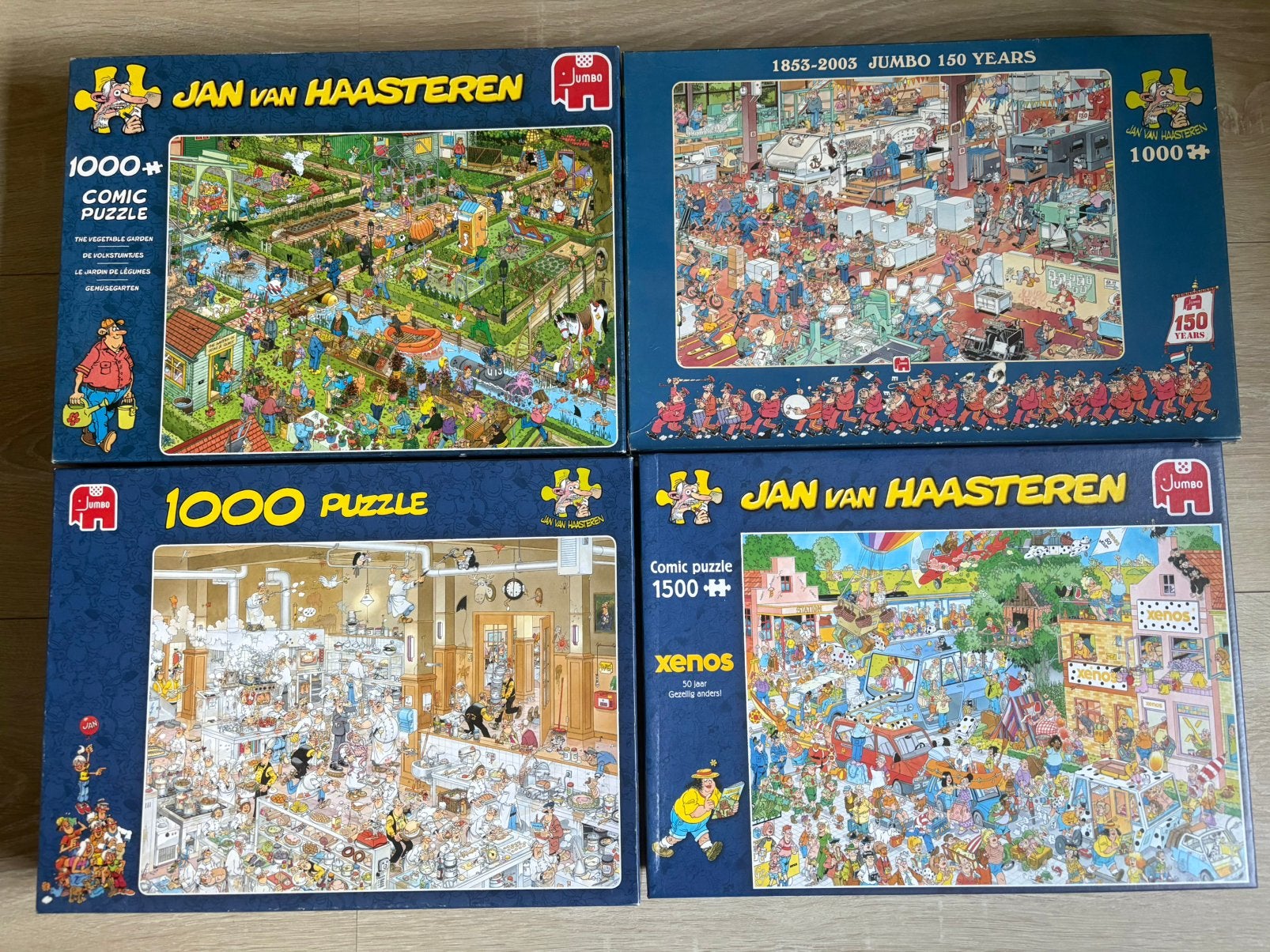 7x jan van haasteren puzzels, Ophalen, 500 t/m 1500 stukjes, Zo goed als nieuw, Legpuzzel
