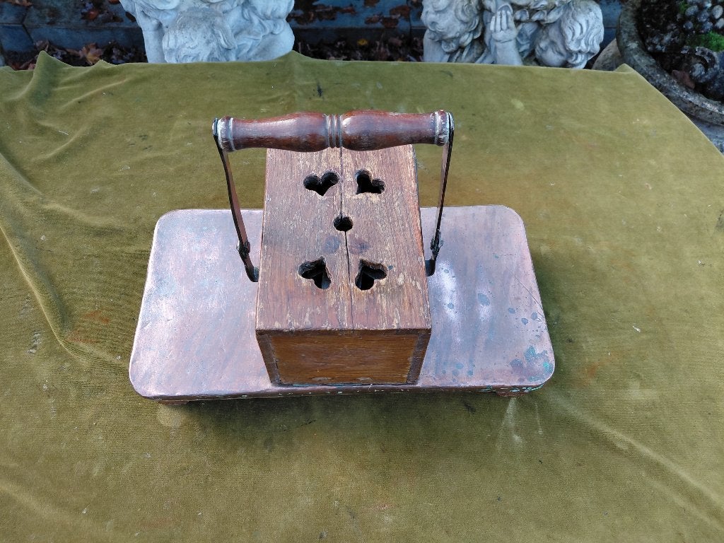 Antieke koperen rijtuigstoof, 19e eeuw., Verzenden, Koper