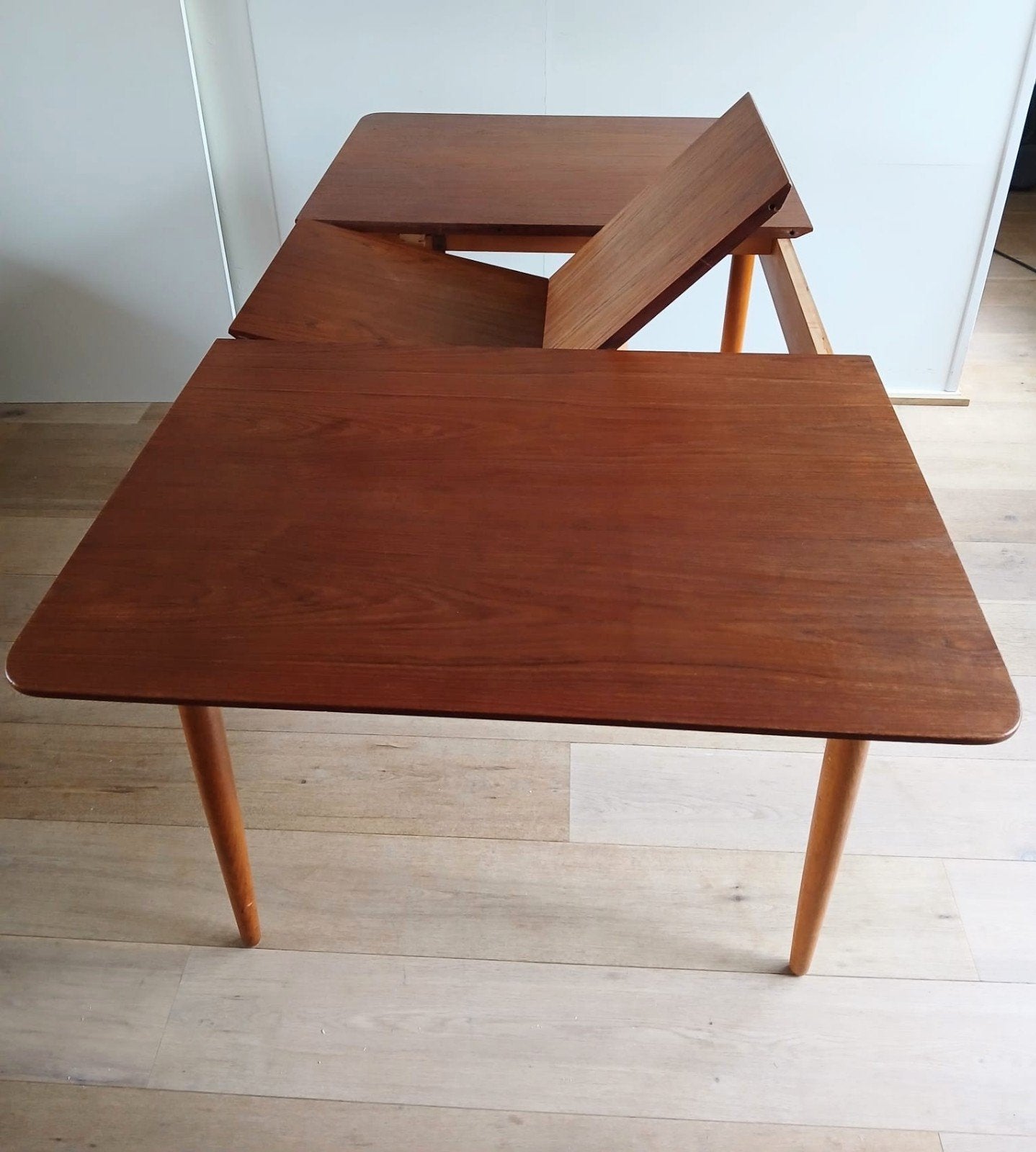 Vintage uitschuifbare eettafel, Ophalen, Rechthoekig, 50 tot 100 cm