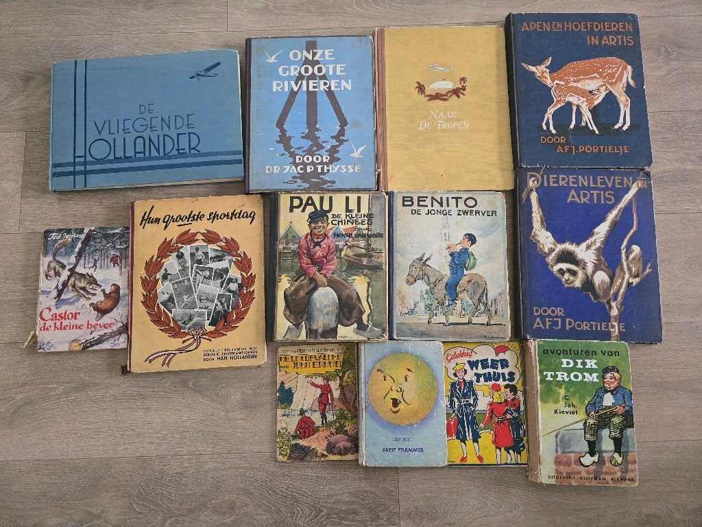 Pakket 13 oude kinderboeken jaren 30-50, Ophalen of Verzenden