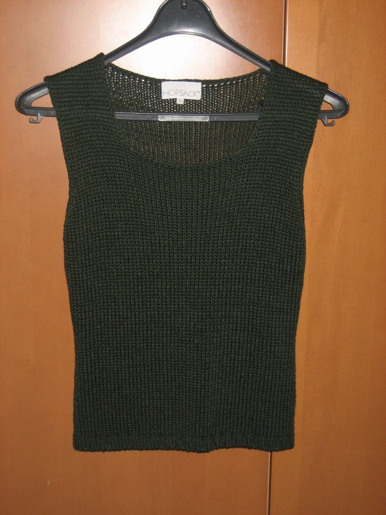 Prachtig gebreide groene linnen top/hes HOPSACK, M, snazzeys, Maat 38/40 (M), Ophalen of Verzenden, Zo goed als nieuw, Hopsack