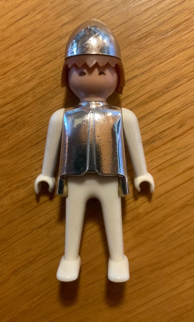Playmobil Ridder poppetje Figuur wit zilverkleur vintage, Kinderen en Baby's, Speelgoed | Playmobil, Gebruikt, Losse onderdelen