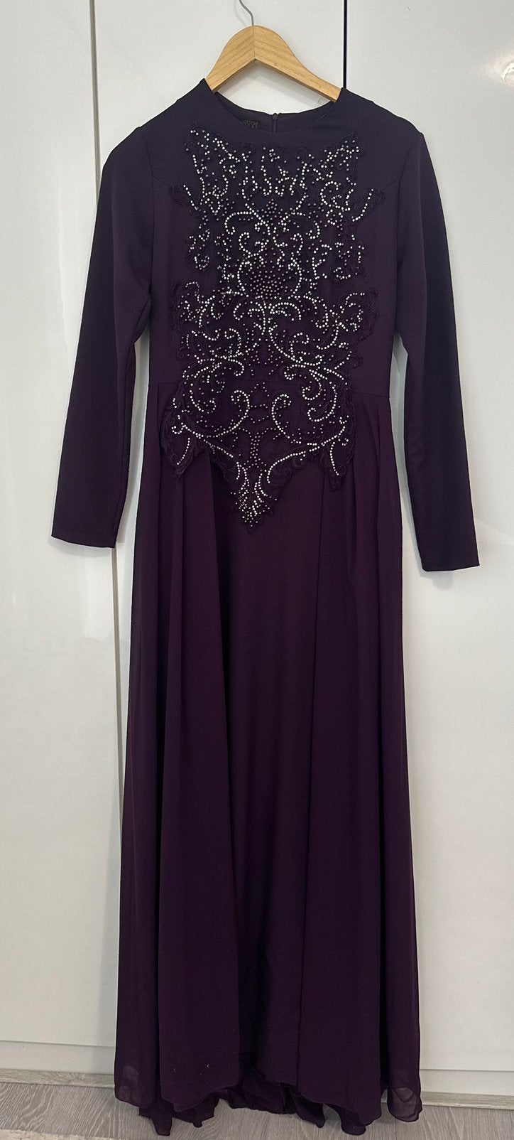 Feestjurk / galajurk / abiye / abaya / gelegensheidjurk, Maat 38/40 (M), Galajurk, Paars, Ophalen of Verzenden