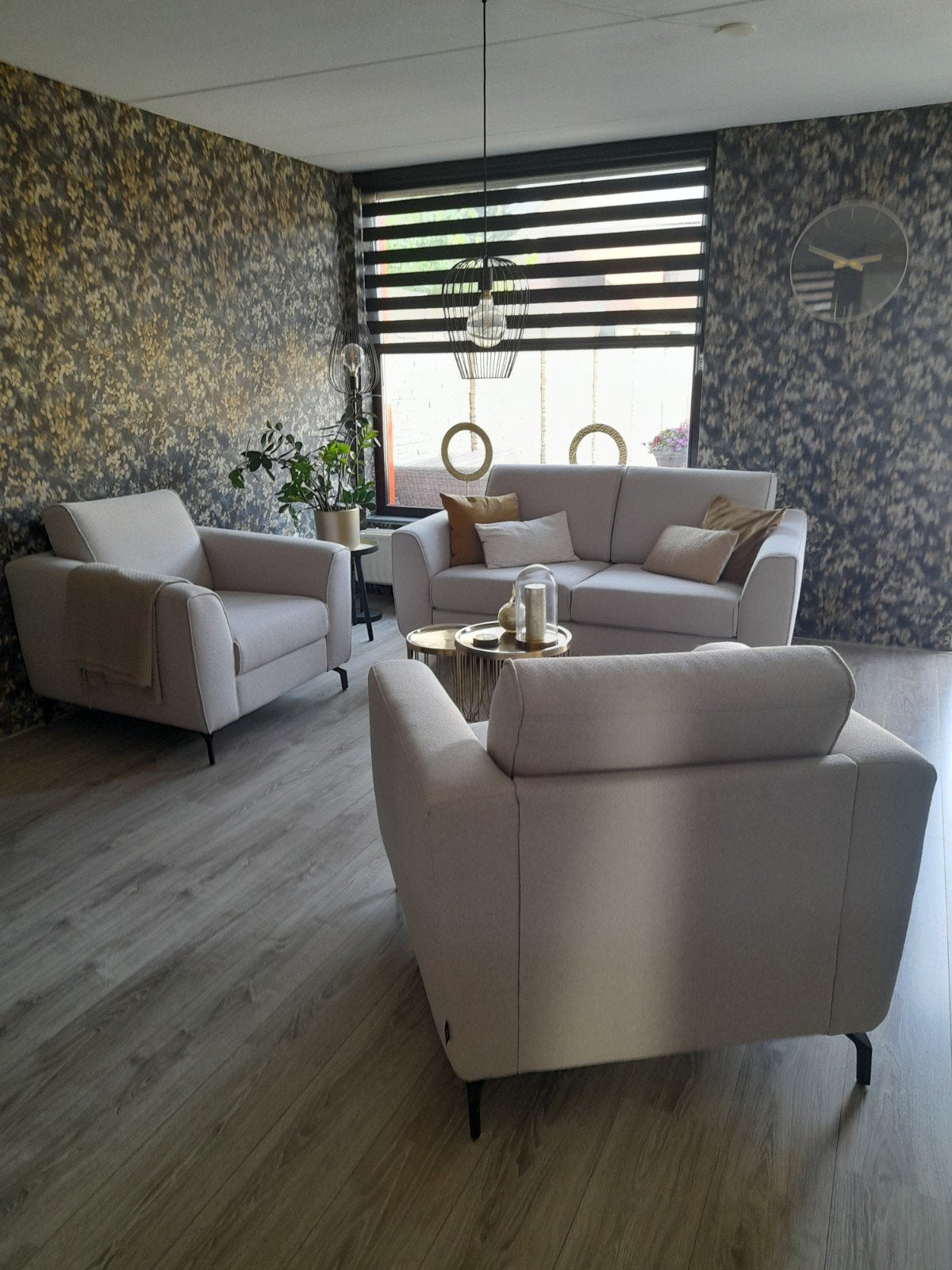 2-zits bank met 2 fauteuils - Zo goed als nieuw, Ophalen, 150 tot 200 cm, Tweepersoons, 75 tot 100 cm