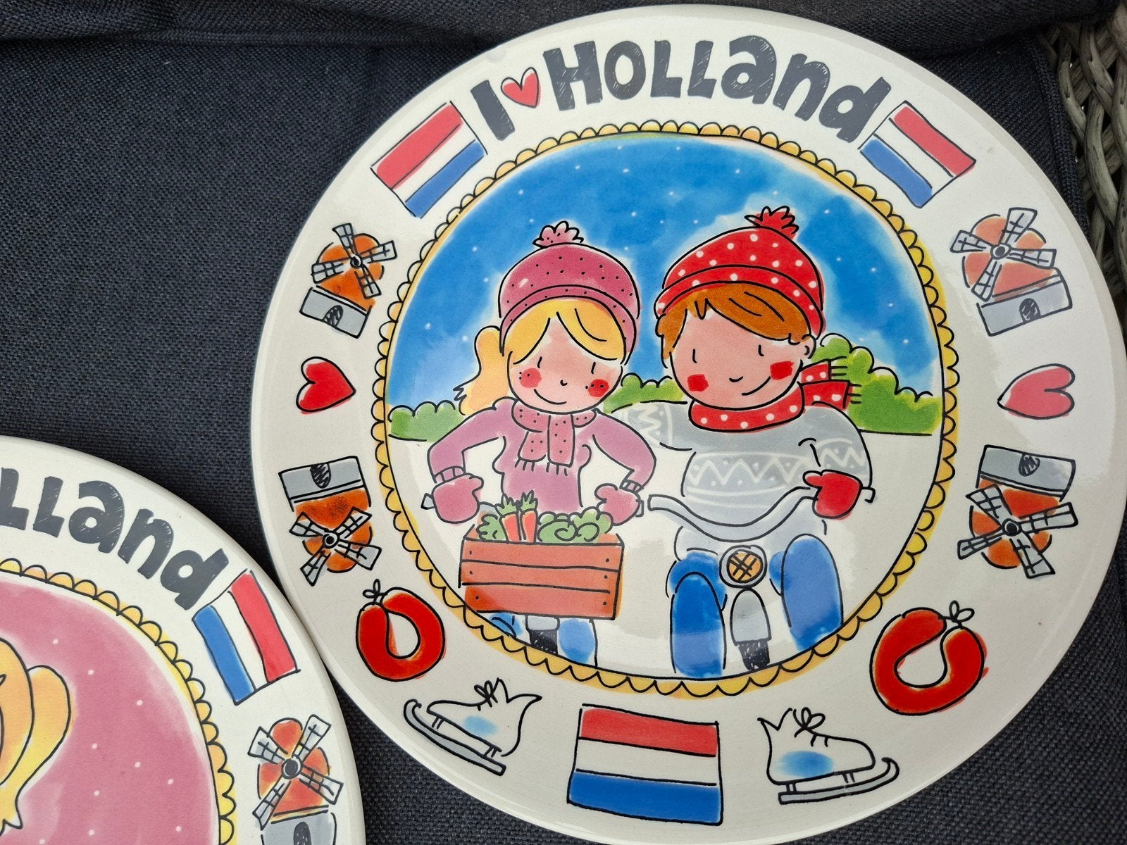 Blond Amsterdam I Love Holland servies, Unox (4 stuks), Gebruikt, Ophalen of Verzenden, Bord(en), Modern