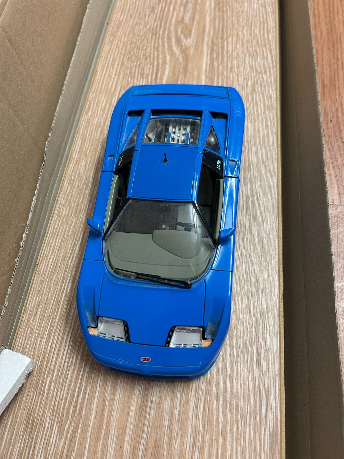 Bugatti EB110 modelauto - Blauw, Ophalen of Verzenden, Zo goed als nieuw, Auto, Overige merken