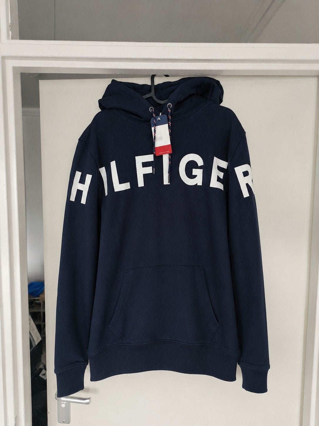 Tommy Hilfiger 'Arched' Logo Hoodie - Navy - Nieuw xxl xl, Blauw, Tommy Hilfiger, Ophalen of Verzenden, Maat 56/58 (XL)