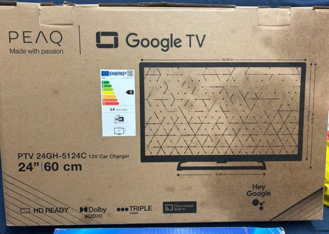 12 Volt 24 inch Android ( google tv ) smart - wifi camping !, Ophalen of Verzenden, Zo goed als nieuw, 50 Hz, Overige merken