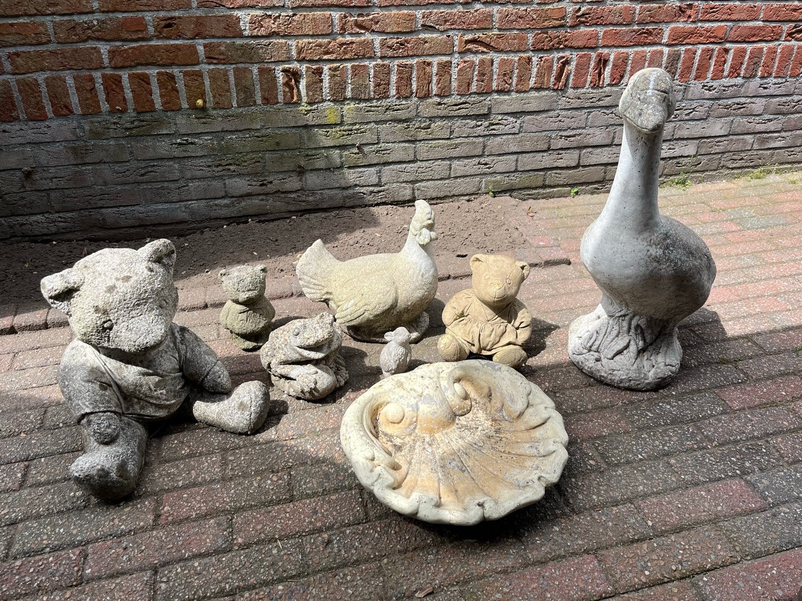 Diverse betonnen tuinbeelden, ook los te koop, Ophalen, Gebruikt, Beton, Dierenbeeld