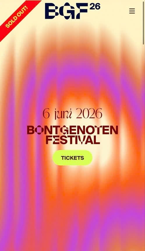 Bontgenoten 2026 festival kaartje te koop, Eén persoon