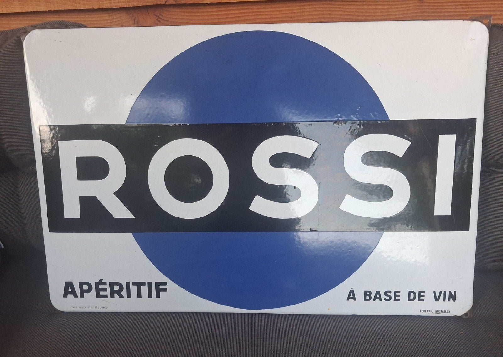 Oud orgineel emaille reclamebord Rossi, Ophalen of Verzenden, Gebruikt, Reclamebord