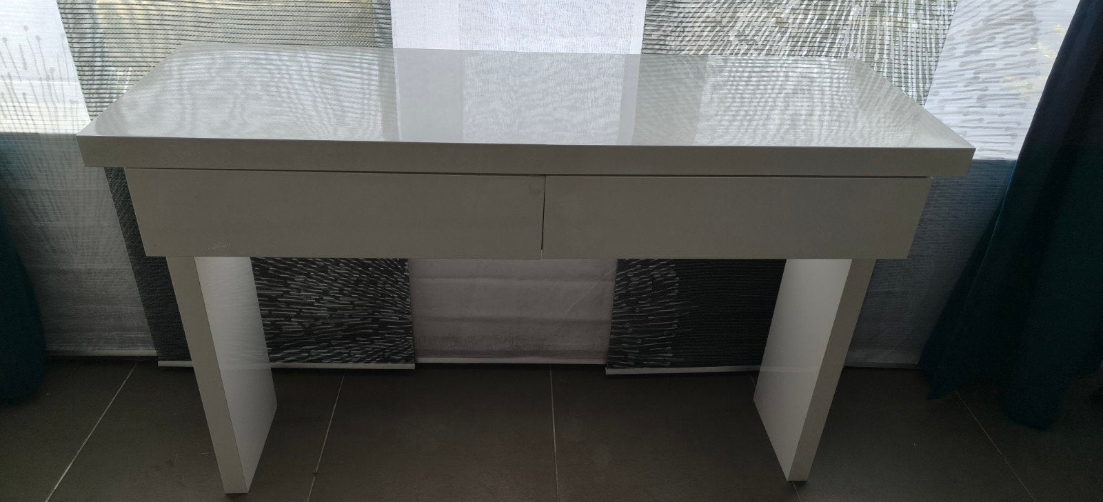 Wit  tafel, Huis en Inrichting, Tafels | Sidetables, Ophalen, 100 tot 150 cm, Zo goed als nieuw, 25 tot 50 cm