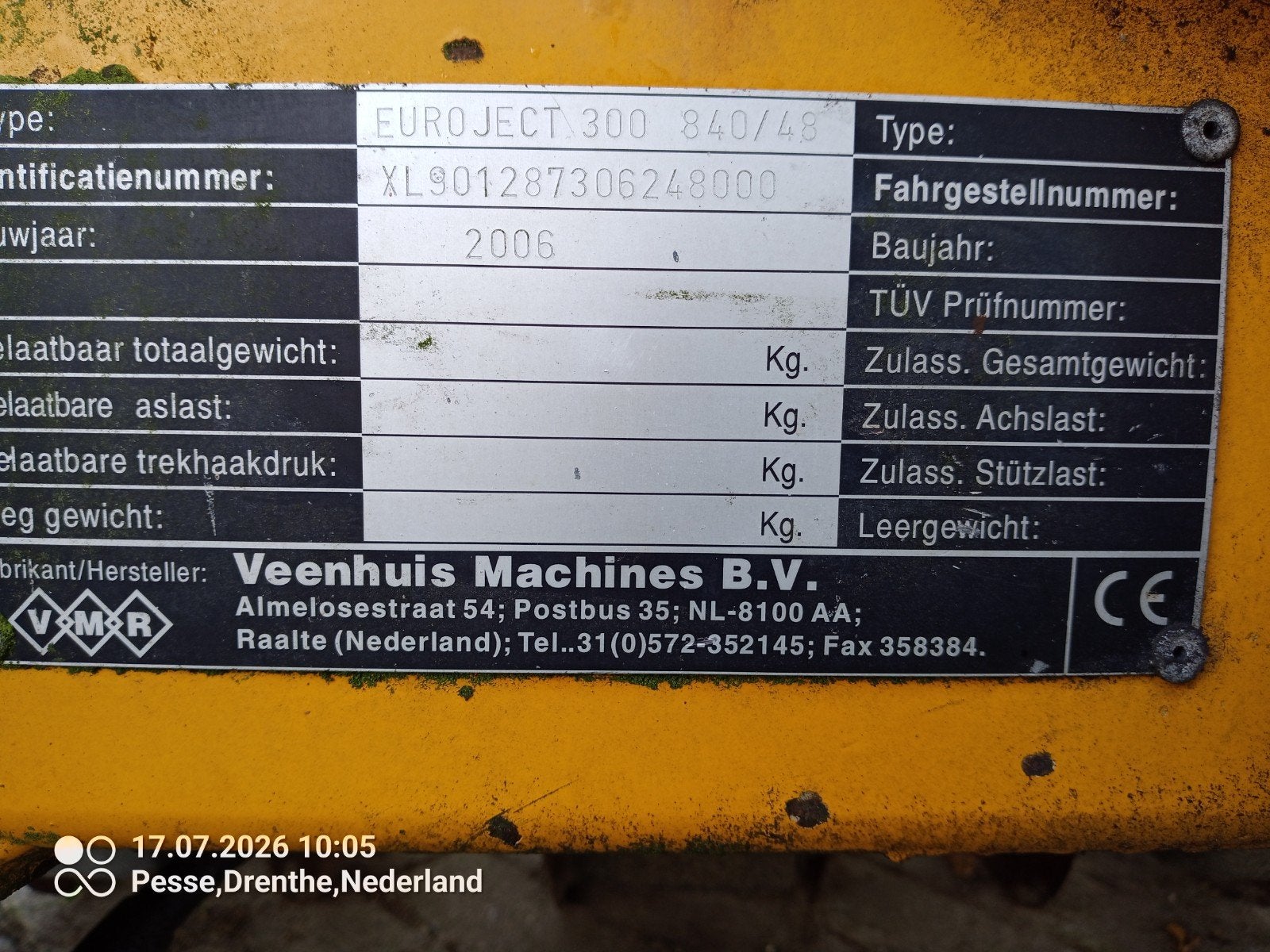 Veenhuis Euroject 300 840/48 Sleepslangbemester, Ophalen of Verzenden