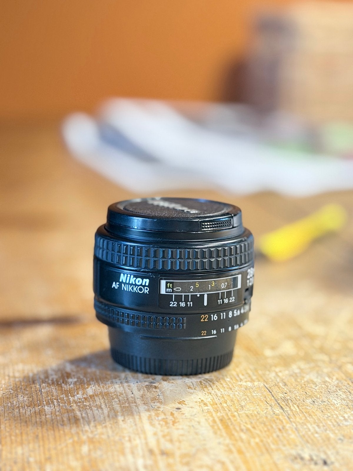 Nikon AF Nikkor 28mm 1:2.8 lens - Werkt naar behoren, Audio, Tv en Foto, Fotografie | Lenzen en Objectieven, Gebruikt, Autofocus
