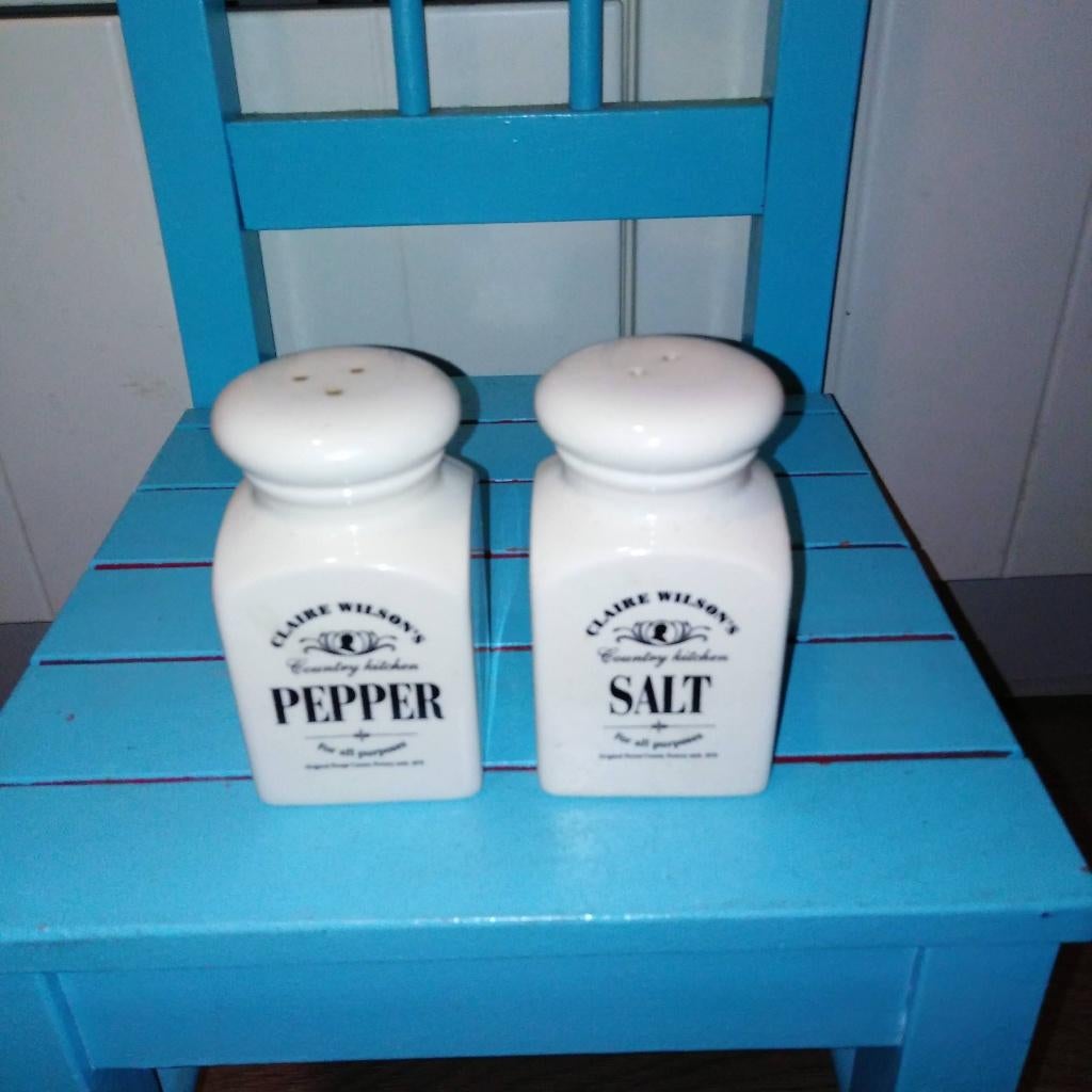 Claire Wilson's peper en zout setje Country Kitchen, Ophalen, Gebruikt, Overige typen, Overige stijlen
