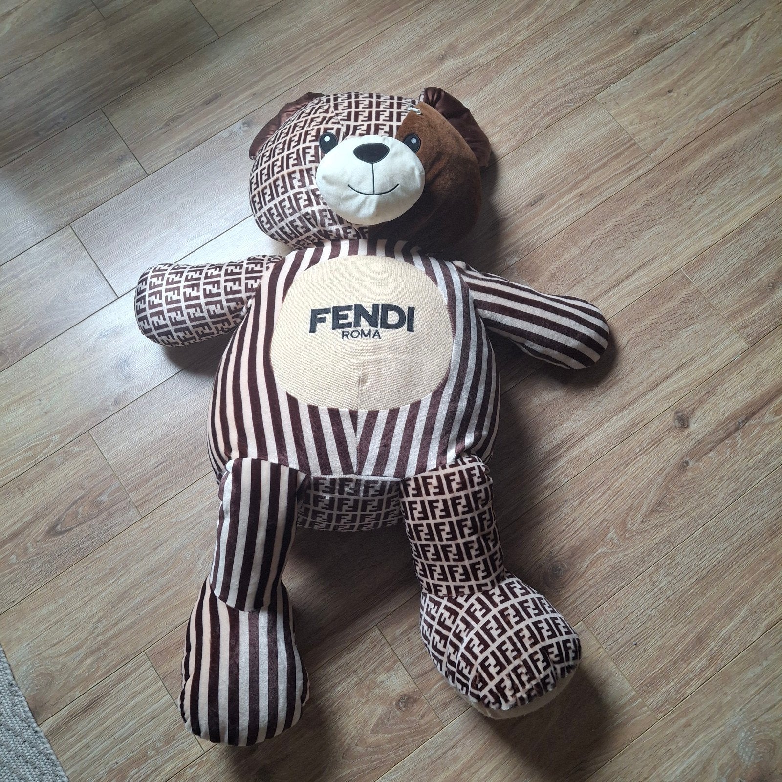 Grote Fendi Beer Knuffel - Bruin Gestreept, Ophalen, Overige merken, Overige karakters, Beer