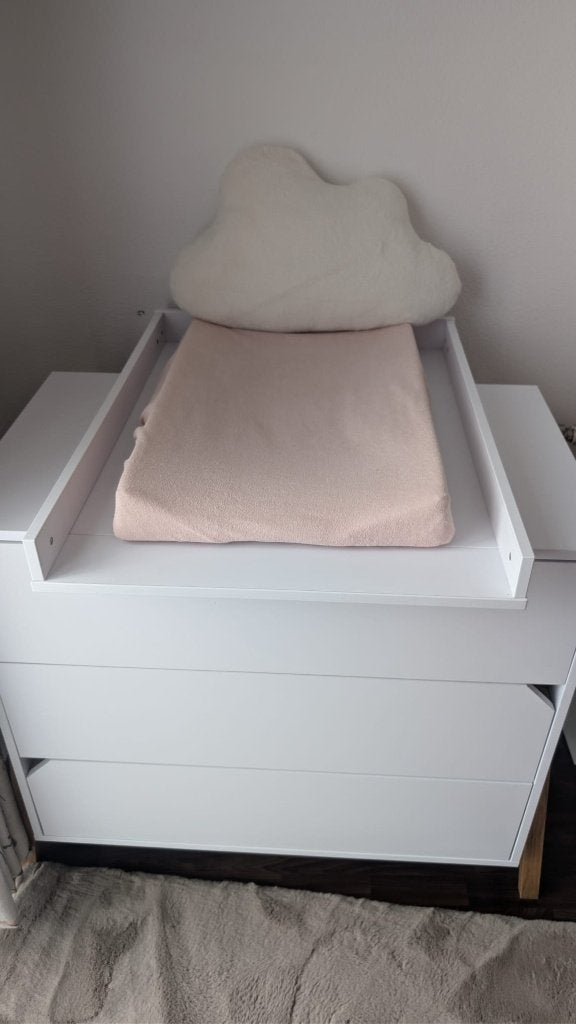 Nieuwstaat Commode + Commodeblad - Wit, Ophalen, 50 tot 70 cm, Zo goed als nieuw, 75 tot 100 cm
