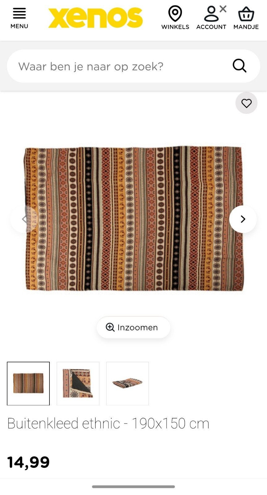 Gezocht plaid picknickkleed Xenos, Ophalen of Verzenden, Zo goed als nieuw
