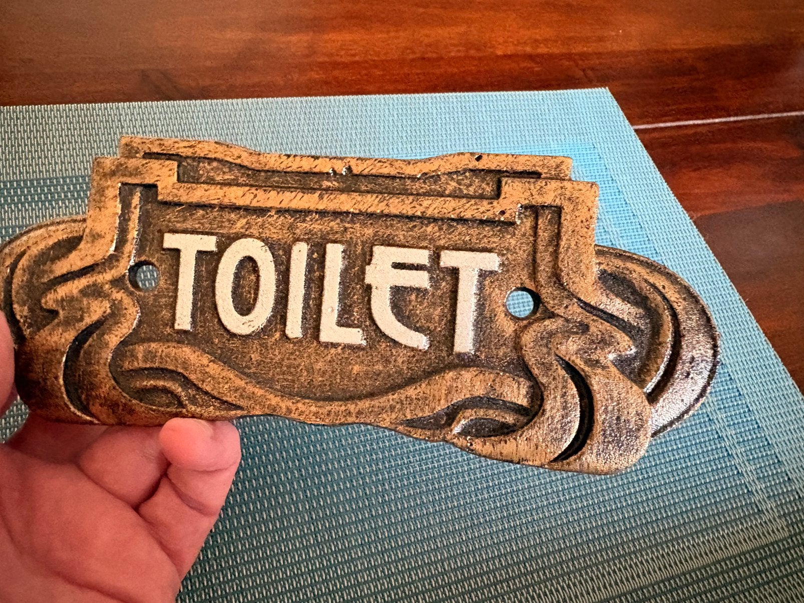 Gietijzeren bordje ‘Toilet’  Art Deco, Ophalen of Verzenden, Gebruikt