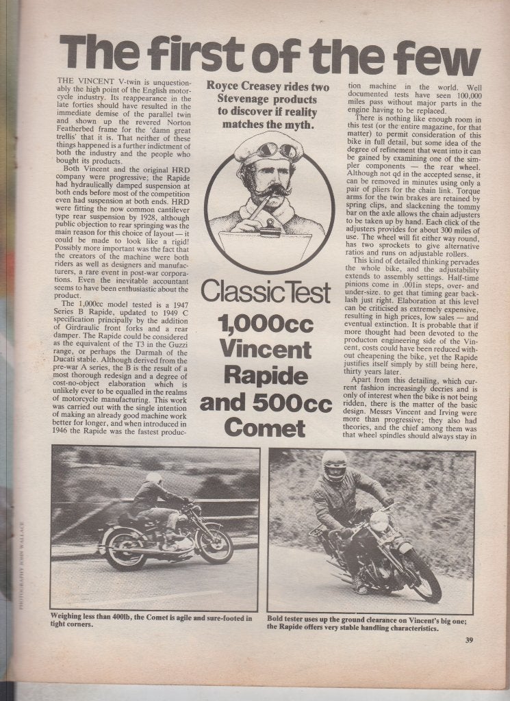 Motorcycles Vincent 1000 Rappide & 500 Comet Classic bikes, Boeken, Verzenden, Gelezen