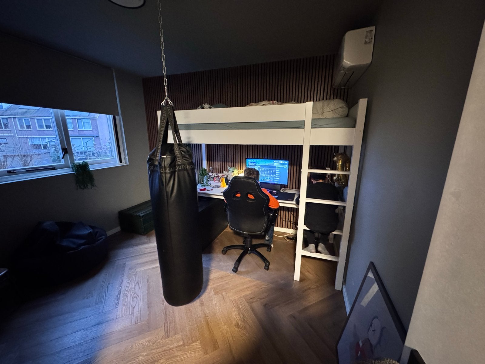 Hoogslaper met groot bureau - Petit Amélie (wit), Huis en Inrichting, Ophalen, Hoogslaper, Eenpersoons, 210 cm