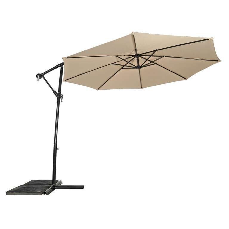Zweefparasol Gemini 3m beige - zo goed als nieuw, Ophalen, Kantelbaar, 2 tot 3 meter, Zweefparasol