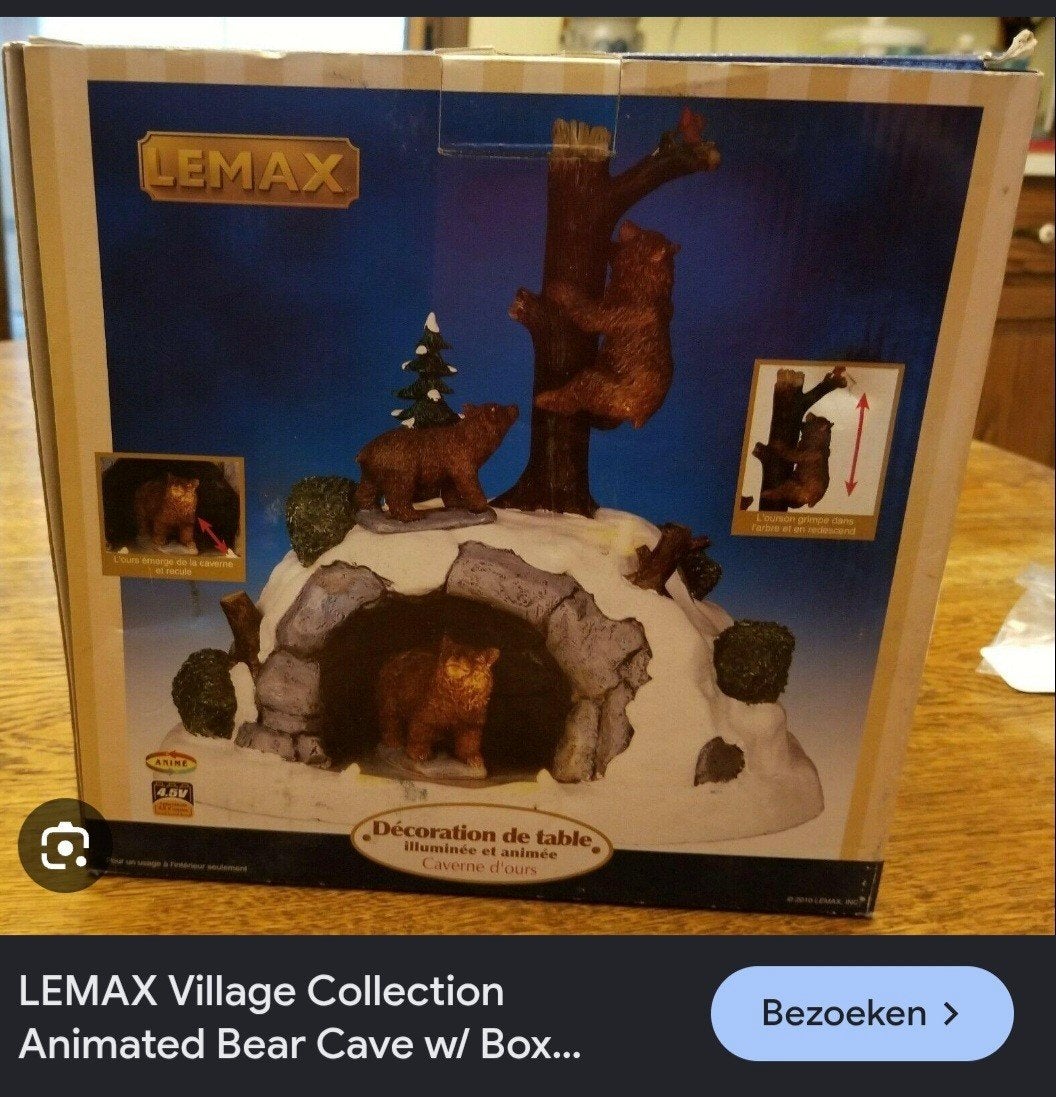 Lemax Village Collection Geanimeerde Berengrot met doos, Ophalen of Verzenden, Zo goed als nieuw