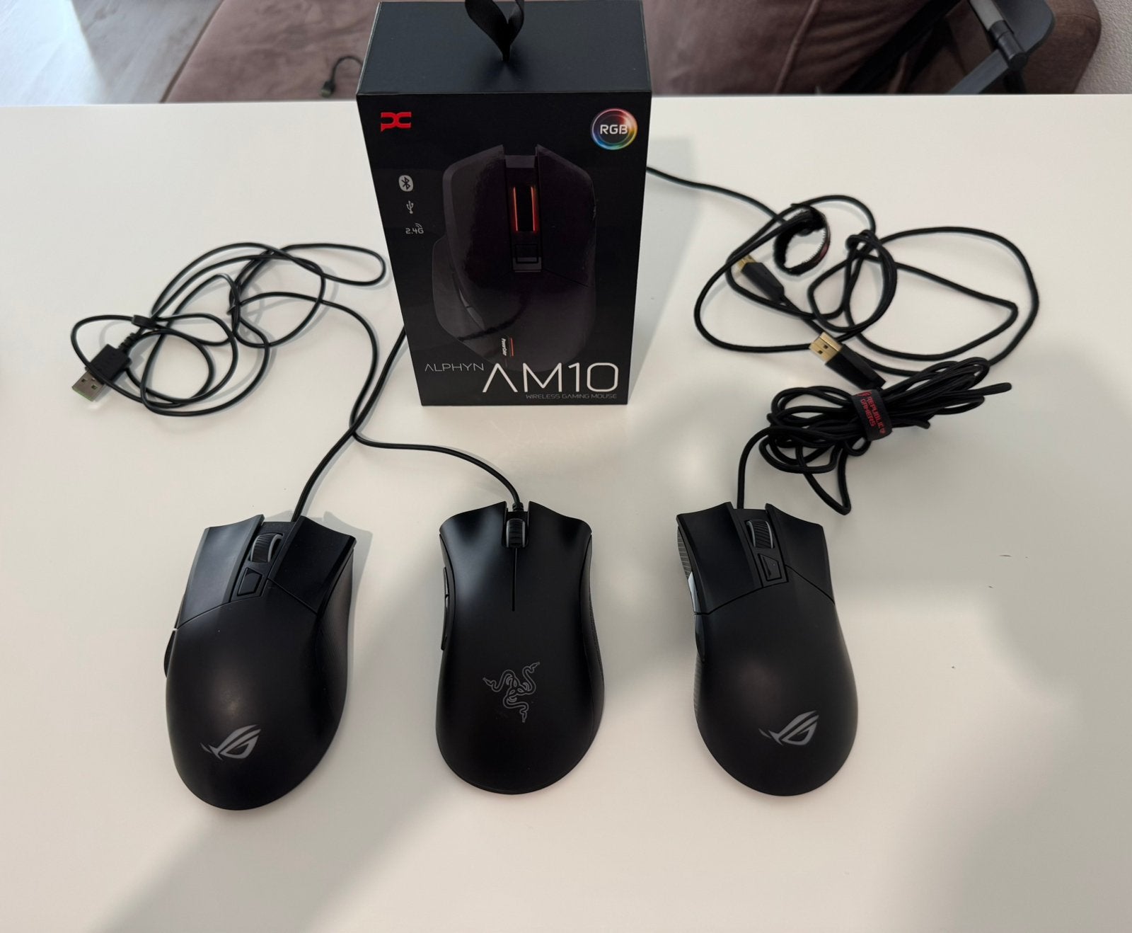 Rog gladius, Razer death adder , Alphyn gaming muizen, Rechtshandig, Muis, Ophalen of Verzenden, Zo goed als nieuw