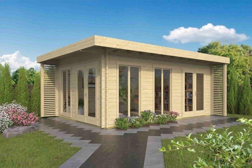 Blokhut - Tuinhuis Hildegard | 44 mm | vuren onbehandeld, Verzenden, Nieuw