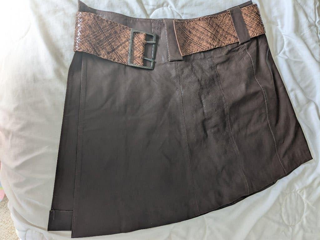 Leren rok van Marianne Vanderwilt, Kleding | Dames, Rokken, Ophalen, Marianne Vanderwilt, Bruin, Zo goed als nieuw