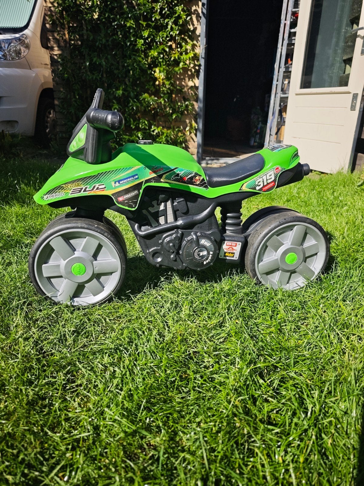 Groene loopmotor voor kinderen, Ophalen of Verzenden, Gebruikt, Loopfiets
