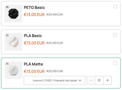bambulab filament PETG Basic, PLA Basic, PLA Matte, Computers en Software, 3D-printerbenodigheden, Ophalen of Verzenden, Nieuw