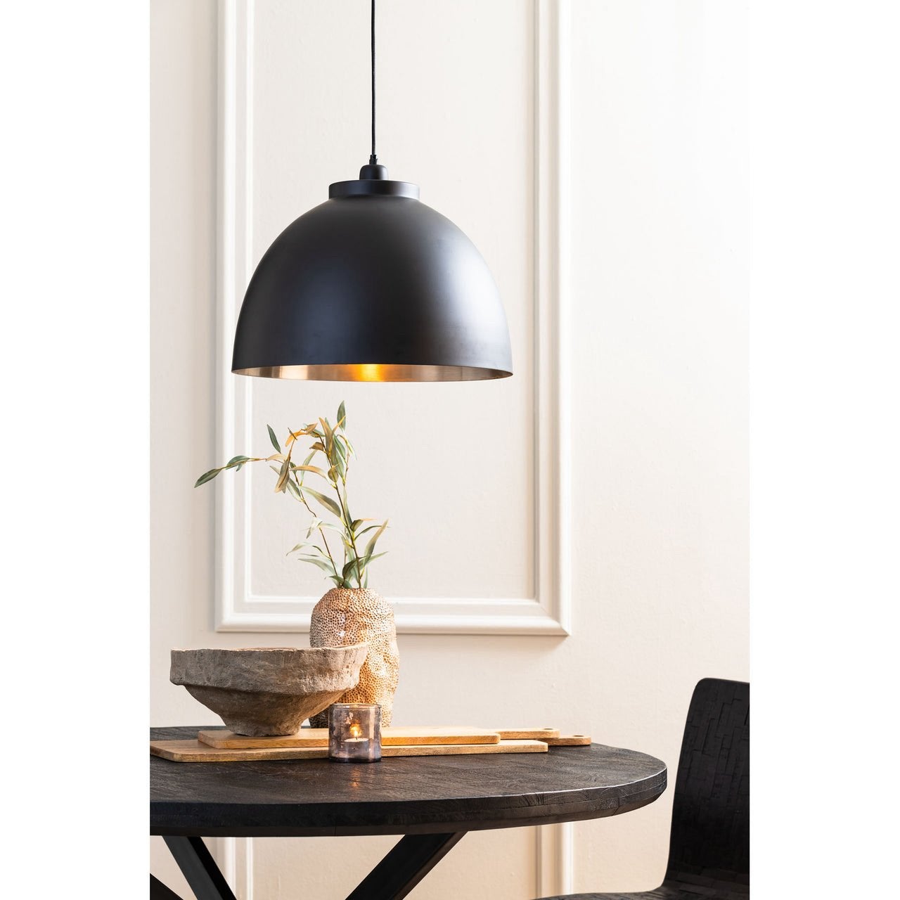 Light & Living Kylie hanglamp – zwart/goud, Huis en Inrichting, Lampen | Hanglampen, Ophalen of Verzenden, Zo goed als nieuw