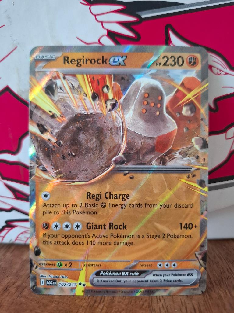 Pokemon Regirock EX ASC 107/217, Ophalen of Verzenden, Nieuw, Losse kaart