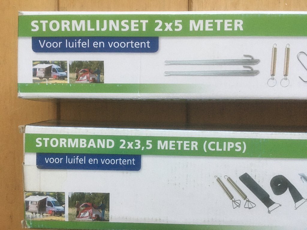 Stormlijnenset, voor luifel en (voor)tent, 3½ of 5 m. Nieuw, Ophalen of Verzenden, Nieuw