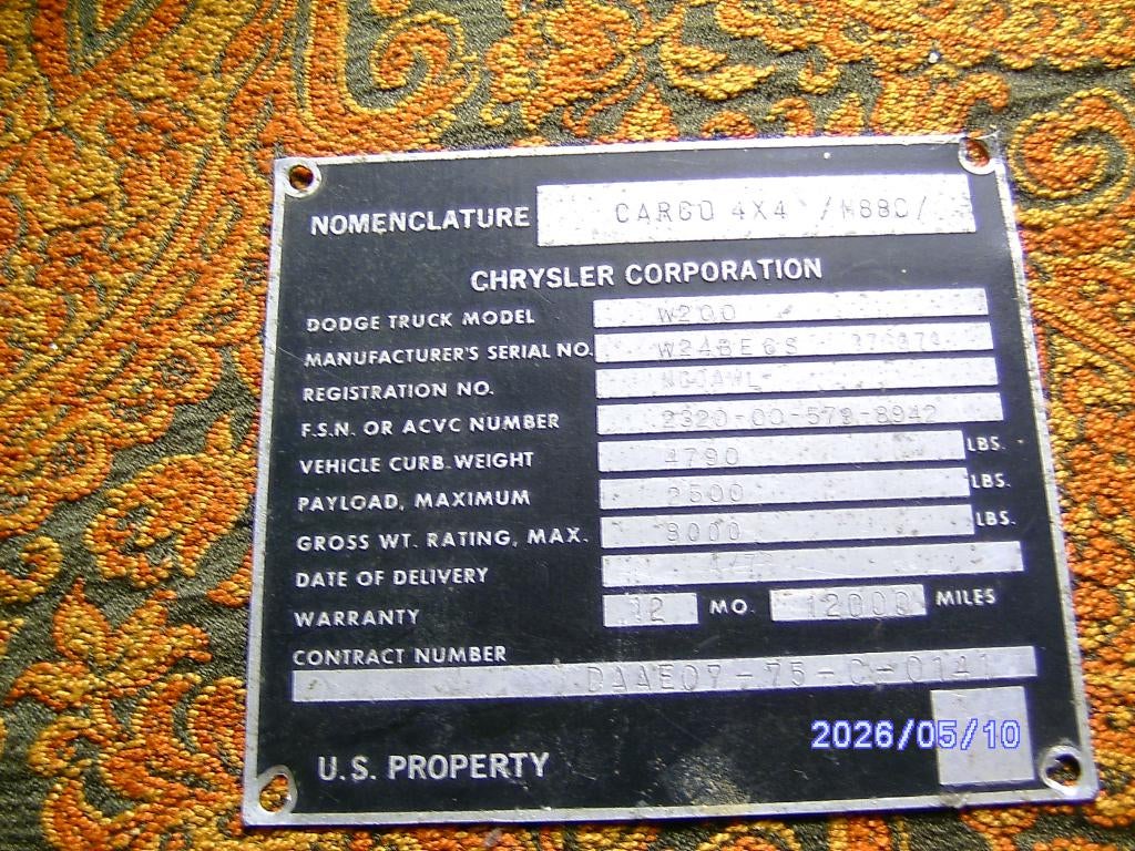 plaatje Chrysler corporation cargo 4x4 m880 Dodge truck W200, Ophalen of Verzenden, Gebruikt, Auto's
