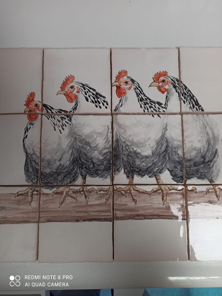 tegel plateau kippen op stok, Ophalen of Verzenden, Nieuw